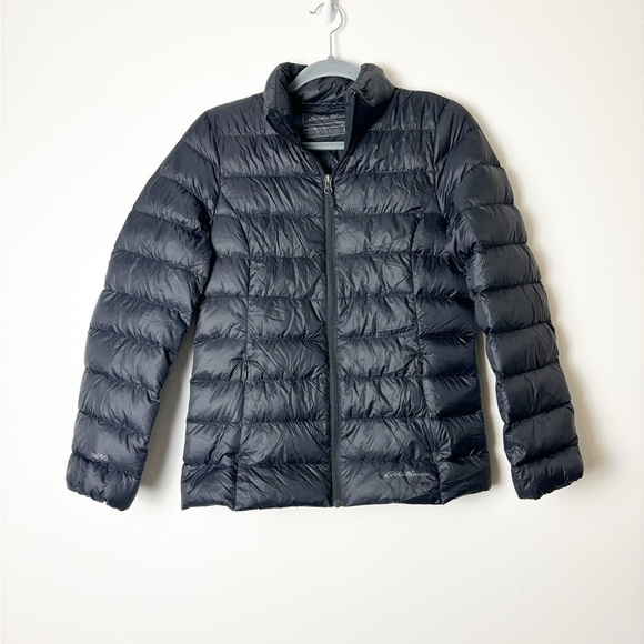 EDDIE BAUER • Women’s Black Down Jacket EB 650 Puffer Full Zip Size Small - Picture 1 of 6